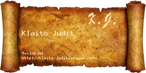 Klaits Judit névjegykártya